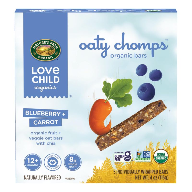 Love Child Organics Oaty Chomps Blueberry  Carrot, 4 oz