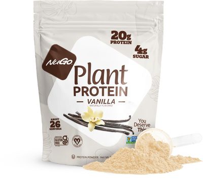 NuGo Plant Protein Powder, Vanilla, 20g Vegan Pea Protein, Low Sugar, Gluten Free, Dairy Free Ingredients, Soy Free, Non-GMO, Plant Based, Kosher, For Smoothies &amp; Shakes, 26 Servings