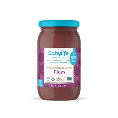 Babylife Organics Stage 1 Organic Baby Food, Plum, 3.2 Ounce Jar (12 Pack)
