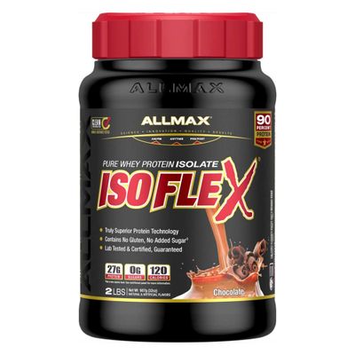 ALLMAX ISOFLEX Whey Protein Isolate, Chocolate - 2 lb - 27 Grams of Protein Per Scoop - Zero Fat &amp; Sugar - 99% Lactose Free - Gluten Free &amp; Soy Free - Approx. 30 Servings