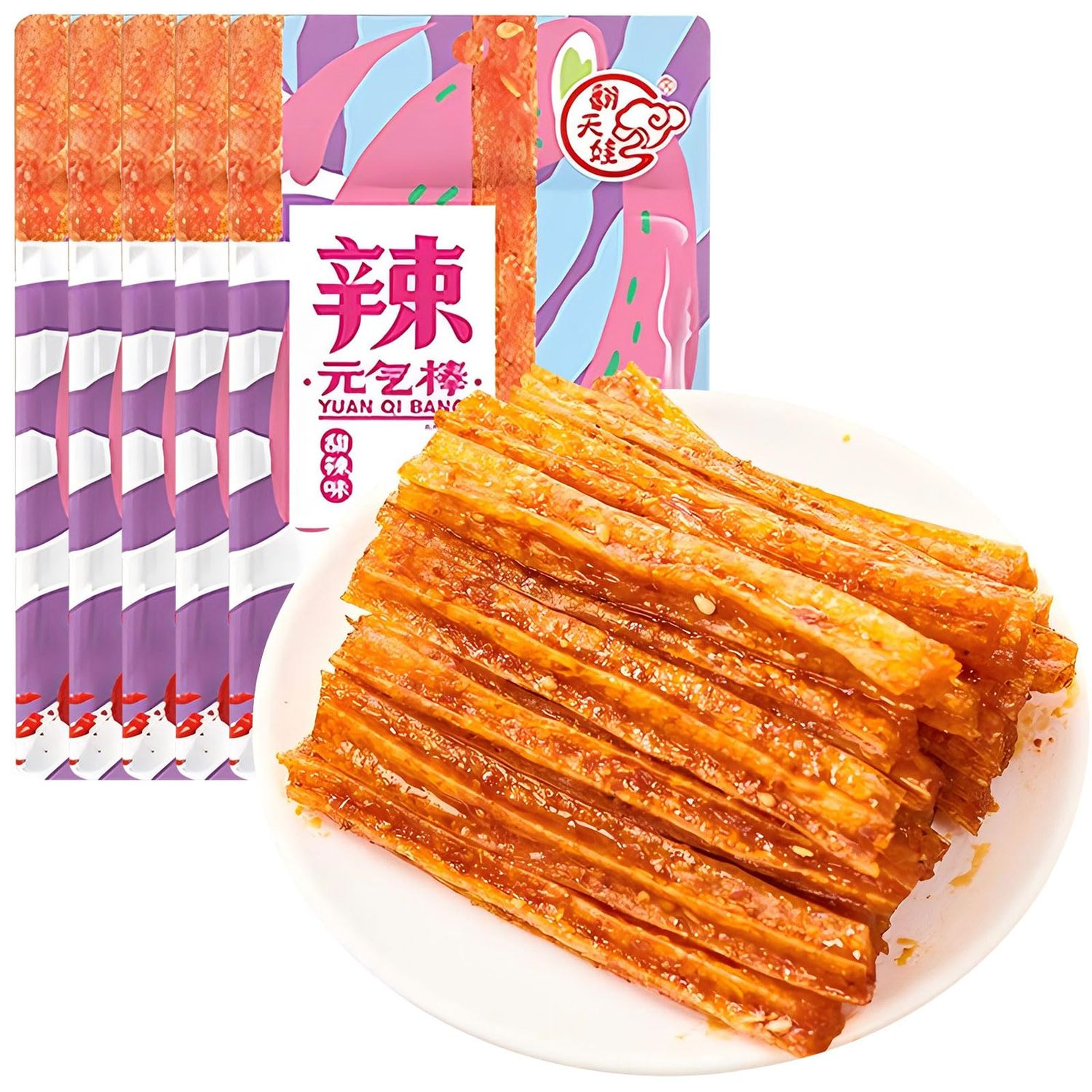 SXETBEAN Latiao Spicy Strip, 5 Packs Sweet and Spicy La Tiao, Chinese Classic La Tiao Snacks, Delicious La tiao Spicy Sticks,  (68g/2.39oz per Pack)