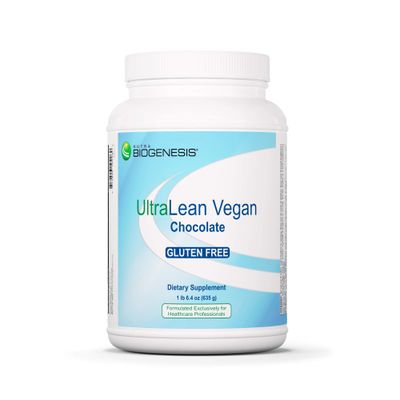 Nutra BioGenesis UltraLean Vegan Chocolate Proten Powder - Plant Based Protein Powder for Men &amp; Women, Lactose Free Pea Protein for Muscle Recovery with Micronutrients &amp; Vitamins - 1 lb 5.4 oz (635 g)