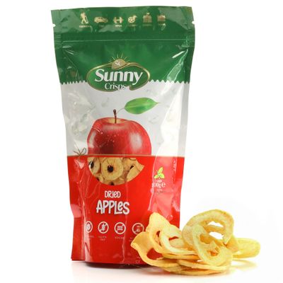 SUNNY CRISPS Dried Apples No Sugar Added 3.52 Oz - Chewable Dry Apple Slices for Potpourri - Ring Shaped Dehydrated Apple Slices - Unsweetened &amp; Gluten Free Snacks for Kids - Dried Fruit for Cocktails