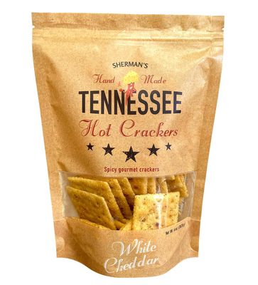 Sherman's Tennessee Hot Crackers, White Cheddar Flavor, 4 Pack (6oz each), Spicy Snack Crackers
