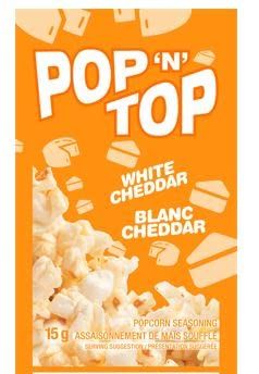 Pop n Top Popcorn Snack Seasoning 24x15g Packets - White Cheddar Flavor