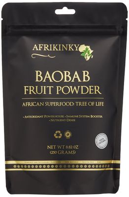 Afrikinky Baobab Fruit Powder  Queen of Superfoods  Gluten Free and Vegan (8 Ounce)  100% Natural I Premium from Africa