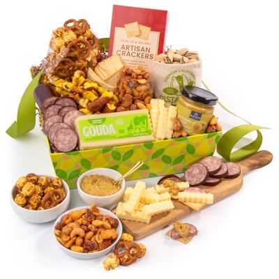 A Gift Inside Snacking Sensation Meat, Cheese &amp; Snack Variety Gift Box