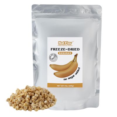 Nat Flav Freeze Dried Banana  7oz  100% Natural Fruit  No Sugar &amp; Additives  Non-GMO &amp; Vegan Friendly  Healthy Snacks for Kids or Adults  Freeze Dried Backpacking &amp; Camping Food  Make of Fresh fruit