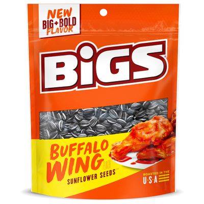 BIGS Buffalo Wing Sunflower Seeds, Keto Friendly Snack, Low Carb Lifestyle, 5.35-oz Bag (Pack of 12)