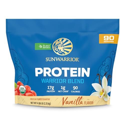 Sunwarrior Vegan Protein Powder Plant-Based USDA Organic Protein BCAA Amino Acids Hemp Seed Keto Friendly Soy, Dairy, Gluten, &amp; Synthetic Free Non-GMO Vanilla 90 Servings 17g
