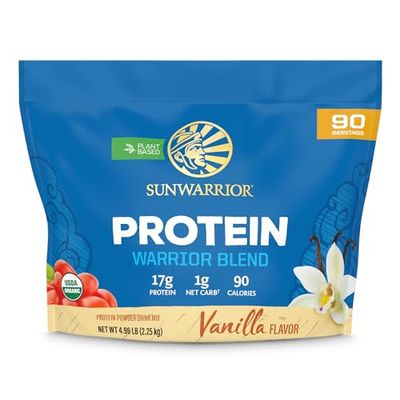 Sunwarrior Vegan Protein Powder Plant-Based USDA Organic Protein BCAA Amino Acids Hemp Seed Keto Friendly Soy, Dairy, Gluten, &amp; Synthetic Free Non-GMO Vanilla 90 Servings 17g