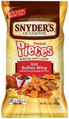 Grocery Test Brand Hot Buffalo Wings Pretzel Pieces, Snyder&#39;s Of Hanover, 12 Ounce