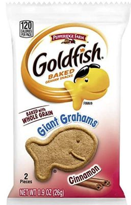 Pepperidge Farm Gold fish Giant Graham Crackers Cinnamon, 30 Individually Wrapped Packages