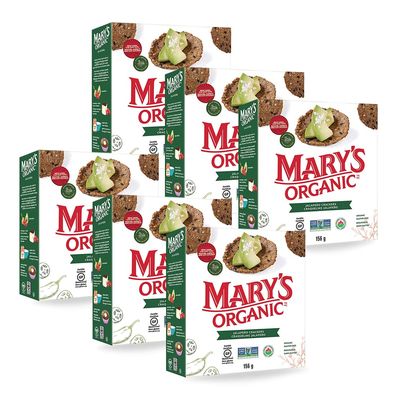 Mary&#39;s Gone Crackers Jalapeno Crackers, 5.5 Ounce (Pack of 6), Organic Brown Rice, Flax &amp; Sesame Seeds, Gluten Free