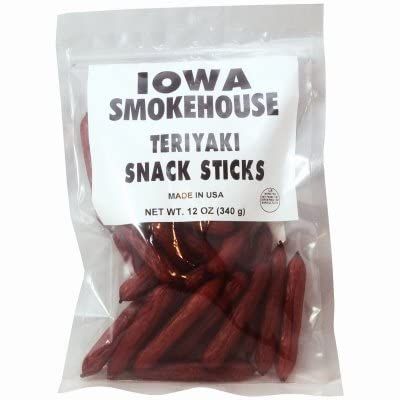 IOWA SMOKEHOUSE IS-SNK12T Snack Sticks, Teriyaki, 12-oz. - Quantity 12
