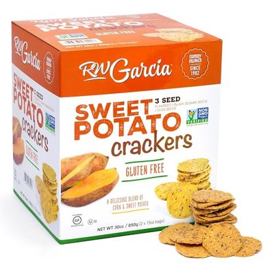 RW Garcia Sweet Potato 3 Seeds Crackers Net Wt 30 Ounce (2 X 15oz Bags), 30 Ounce ,, 1.87 Pound ()