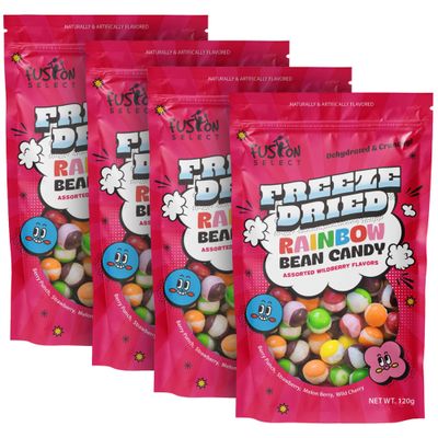 Fusion Select 480g Rainbow Bean Candy - Assorted Freeze Dried Candy Pack with Wildberry Flavors - Dehydrated, Crunchy, Colorful Treats &amp; Snacks for Kids &amp; Adults - Packed in a Resealable Pouch