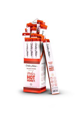 Schaller &amp; Weber Mikes Hot Honey Salami Stick, Hickory Smoked, All-Natural, Ready to Eat Meat Snacks, 0.85 Ounce (Pack of 6)