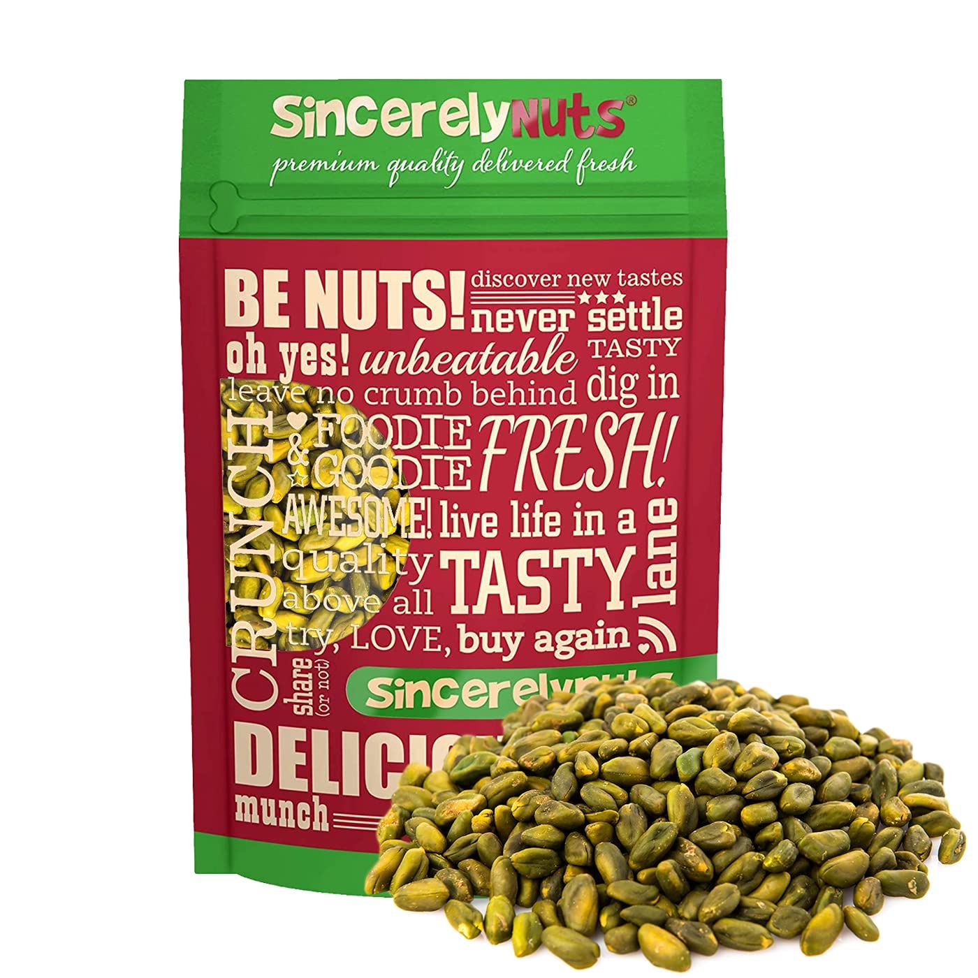 Sincerely Nuts Pistachios Roasted and Unsalted Kernels  No Shell, No Salt Healthy Snacks for Kids and Adults  Shelled Convenient Snack  Low Sodium, Vegan, Kosher &amp; Gluten Free, 2 lb. bag