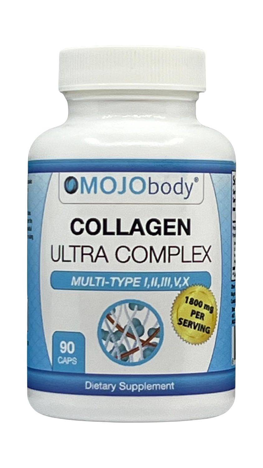 Multi Collagen Capsules Ultra Complex (Types I, II, III, V &amp; X) Complex Multi Collagen Protein Blend for Anti-Aging, Hair, Skin, Nails and Joints, 1800mg Per Serving, 90 Capsules