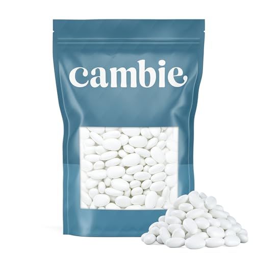 Cambie Jordan Almonds  Bright White Candy Almonds  Premium Roasted Almonds with a Sweet Sugar Coating  For Weddings, Parties and Holidays (2 lb)