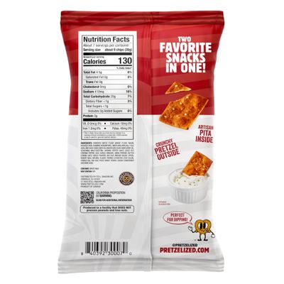 PRETZELIZED Snacks PRETZELIZED Pretzel Pita Chips, Buffalo Flavored, 7oz Bag (Pack of 12)