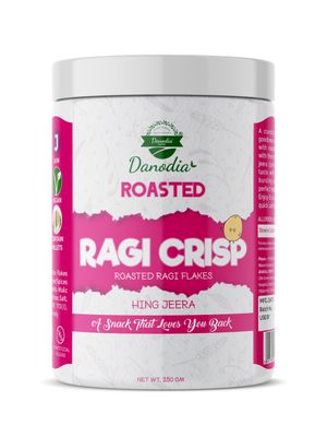 Danodia Foods Organic Roasted Finger Millet (RAGI) Crisp, Vegan, Low Fat &amp; Gluten Free Indian Snack with Asafoetida and Cumin, 8.8 oz