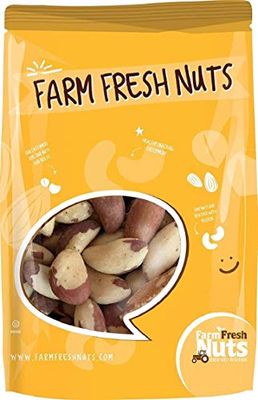 Freshly Roasted &amp; Unsalted Brazil Nuts (2 Lbs.) - Super Crunchy &amp; Delicious - Packed with Healthy Nutrients - Great for Snacking - Farm Fresh Nuts Brand