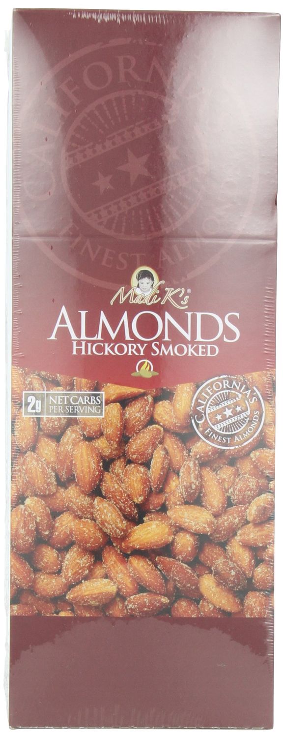 Madi K&#39;s Hickory Smoked Almonds, 2-Ounce Bags (Pack of 36)
