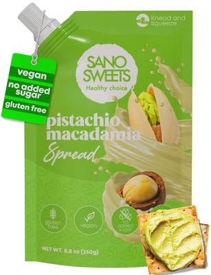 Pistachio Cream Butter Paste Syrup Spread Sugar-Free Organic No Sugar Added Vegan Macadamia Healthy Alternative Gluten-Free Smooth No Palm Oil Perfect For Pancakes Desserts Smoothies Low-Carb Snack