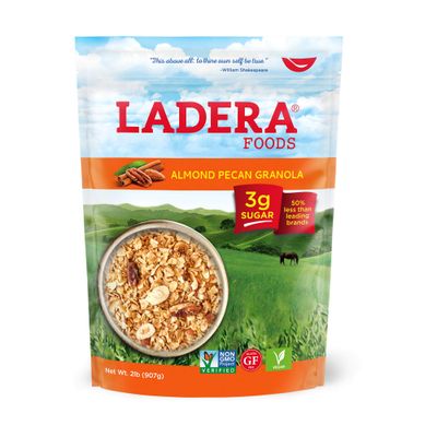 Ladera Granola  Almond Pecan Granola  Low Sugar  Gluten Free &amp; Vegan  Granola Breakfast  Healthy Snack 2 lb Family Pack