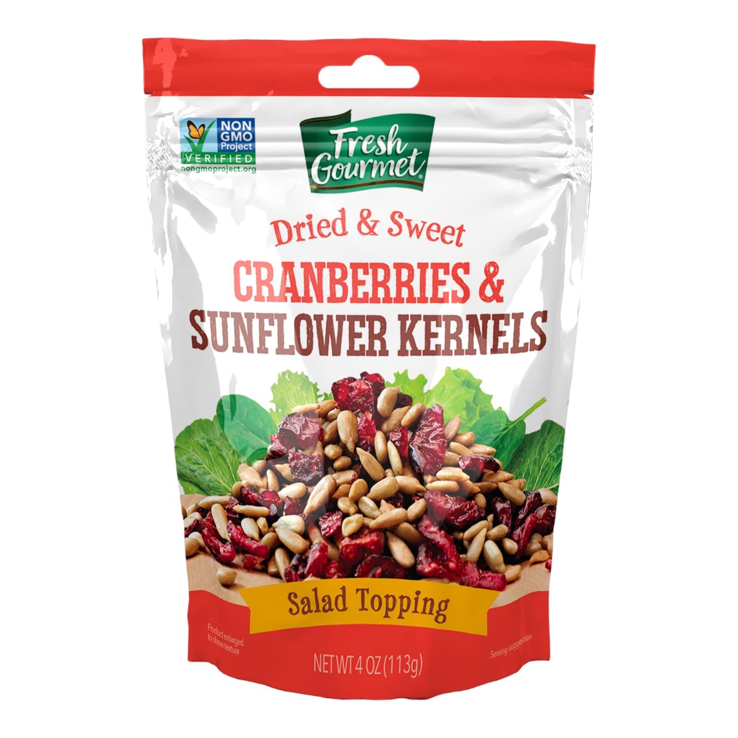 Fresh Gourmet  Cranberries &amp; Sunflower Kernels  4 Ounce, Pack of 9  Dried &amp; Sweet Salad Topper