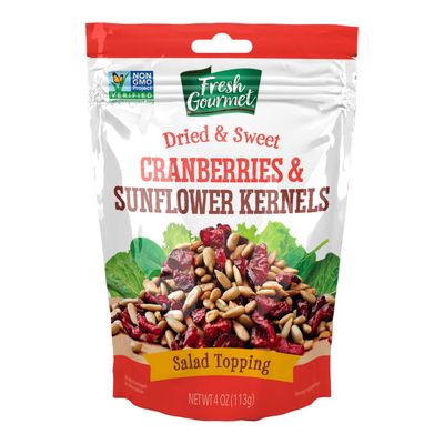 Fresh Gourmet  Cranberries &amp; Sunflower Kernels  4 Ounce, Pack of 9  Dried &amp; Sweet Salad Topper