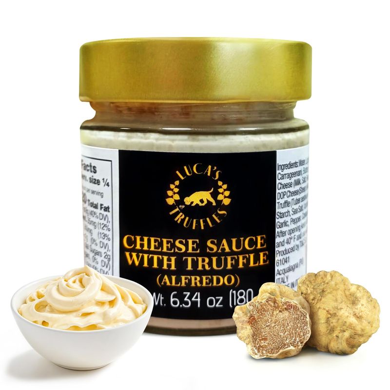 Rich &amp; Creamy Cheese Sauce with Truffle - Perfect for Dipping, Melting, &amp; Spreading - Gourmet Liquid Cheese for Pasta, Sandwiches, &amp; Snacks - 6.34 oz (180g) Made in Italy  Non-GMO  Summer Truffles