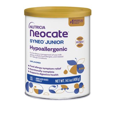 Nutricia Neocate Syneo Junior - Hypoallergenic, Dairy-free, Amino Acid-Based Formula for 1 Years - For Toddlers, Kids &amp; Teens - Powdered Formula - Syneo Junior - 14.1 oz can (Case of 1)
