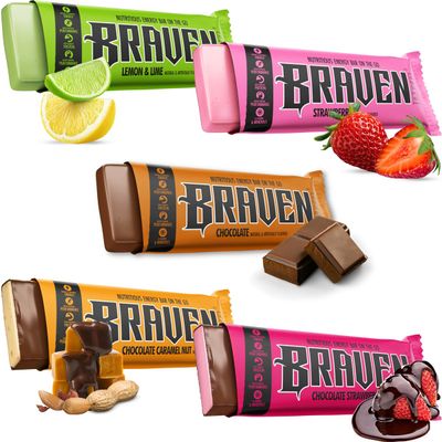 Braven Bar Variety Pack Energy Bars (1.59 oz, Pack of 10) - Energy Chews with 5g Protein - On-the-Go Energy Snacks for Running, Hiking, and Sports - Gluten Free Snacks for Sustained Energy Boost
