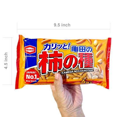 Kameda Kakinotane Rice Crackers with Peanuts Original, 6 Packs