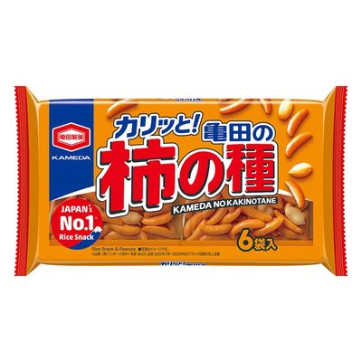 Kameda Kakinotane Rice Crackers with Peanuts Original, 6 Packs