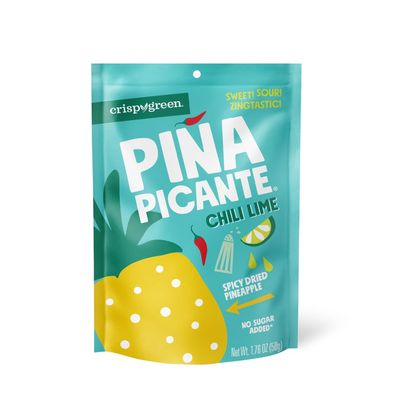 Crispy Green Pia Picante, Chili Lime Dried Pineapple, Healthy Real Fruit Snacks, 1.76 Ounce, 12 Single Serve Bags