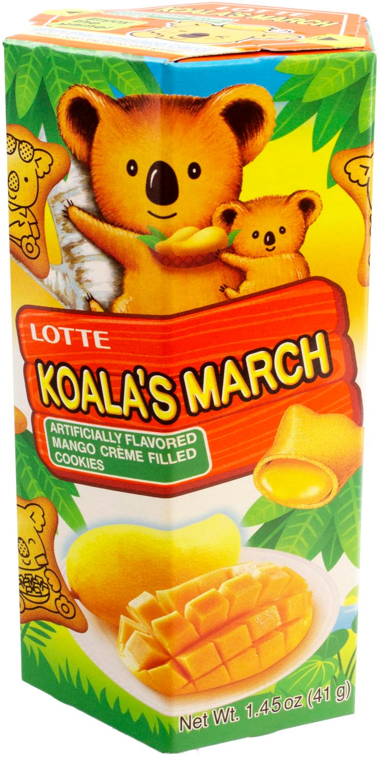 Lotte Koala&#39;s March Cookie with Mango Cream, 1.45 oz (Pack of 6)