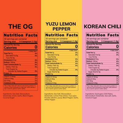 MSG Seasoning & Spices for Cooking, Marinating, Grilling - Snack, Salad Topper- Chili, Yuzu, Asian Food, Umami All Purpose Powders - Variety Pack of 3