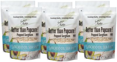 Nature Nates Popped Sorghum, Avocado Oil Sea Salt - Organic Sorghum, Keto &amp; Gluten Free, Healthy Snacks, Better Than Popcorn, Made in USA - 5 Ounce (Pack of 6)