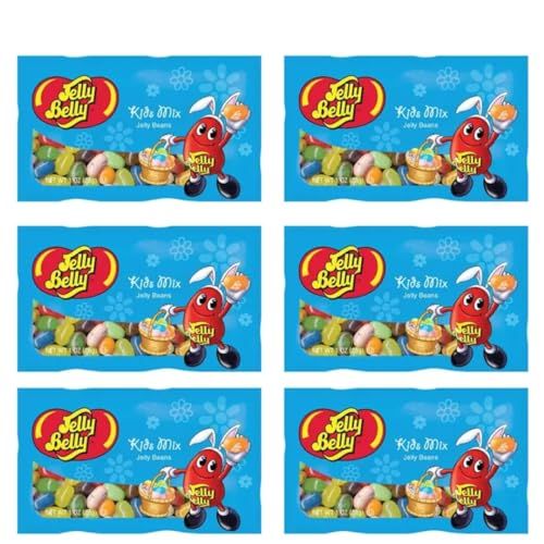 Jelly Beans Kids Mix Assorted Flavored Individually Wrapped, Gourmet Sweet Treat Candies for Easter Gifts Baskets and Birthday Party Favors, 1 Ounce Each, Pack of 6