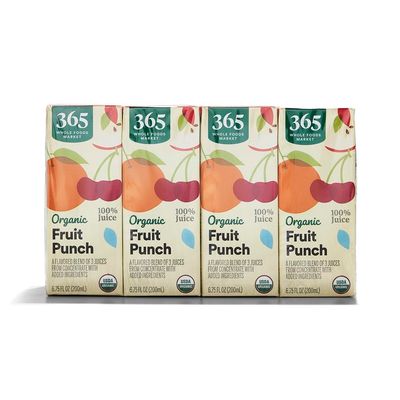 365 by Whole Foods Market, Featuring Wild Kratts, Organic 100% Juice from Concentrate, Fruit Punch(8 - 6.75 Fl Oz Boxes), 54 Fl Oz