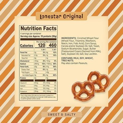 Variety Pack - Lonestar Original, Sweet Vanilla Bean & Southern Roasted Pecan Flavors, 4 oz Gourmet Bite-Sized Butter Toffee Pretzels, Sweet & Savory Snack, Perfect for Sharing Austin Pretzel