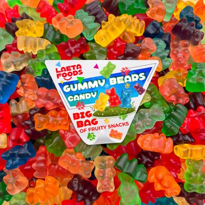 Gummy Bears Candy, Assorted Fruit Flavored (1 Pound Bag)