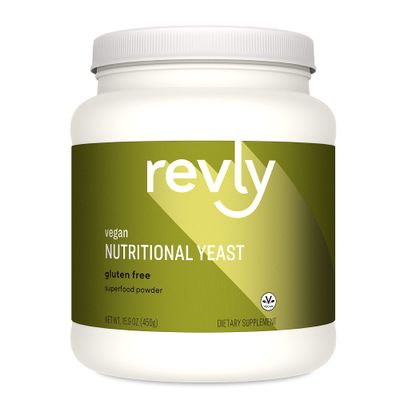 Amazon Brand - Revly Vegan Nutritional Yeast Non-Fortified Superfood Powder, 6g Protein, Amino Acids, Vitamins, Minerals, Cheese Flavor, 15.9 Oz, 30 Servings