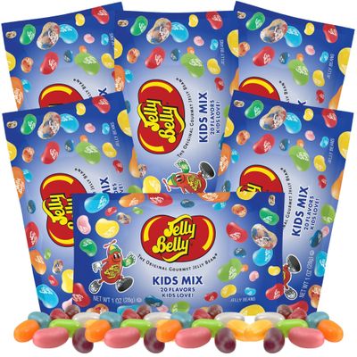 Needzo Jelly Beans Assorted Flavored Individually Wrapped, Gourmet Sweet Treat Candies for Gifts Baskets and Birthday Party Favors, 1 Ounce Each, Pack of 6