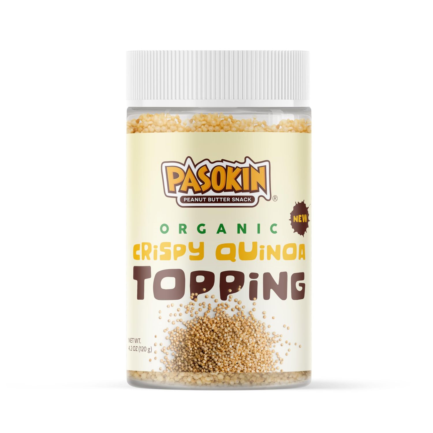 Organic Crispy Quinoa Topping by Pasokin - Vegan, Kosher, Non-GMO, Gluten-Free Quinoa Puffs - Protein-Rich, High Fiber, Iron-Packed Snack - 4.2 oz.