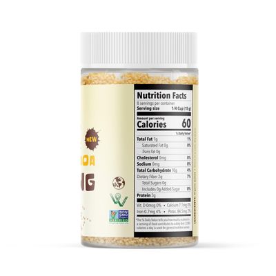 Organic Crispy Quinoa Topping by Pasokin - Vegan, Kosher, Non-GMO, Gluten-Free Quinoa Puffs - Protein-Rich, High Fiber, Iron-Packed Snack - 4.2 oz.